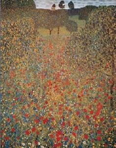 Umelecká tlač Meadow With Poppies, Gustav Klimt