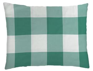 XPOSE® Bavlnená obliečka na vankúš KÁRO - tmavo zelená 70x90 cm