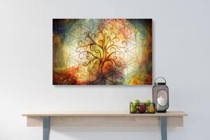 Obraz strom s kvetinou života - 60x40