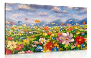 Obraz olejomaľba divoké kvety - 90x60