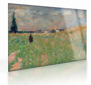 Sklenený obraz - Georges Seurat, A Summer Landscape, reprodukcia (70x50 cm)