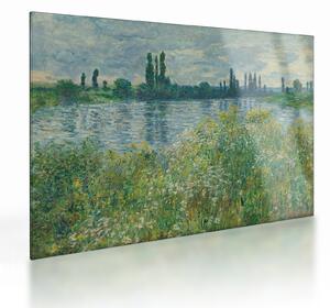 Sklenený obraz - Claude Monet, Banks of the Seine, reprodukcia (70x50 cm)