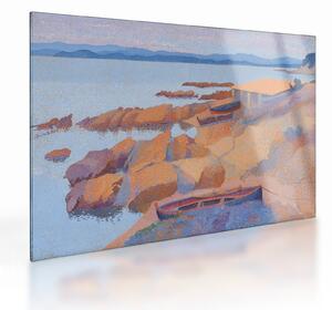 Sklenený obraz - Henri Edmond Cross, Calanque des Antibois, reprodukcia (70x50 cm)