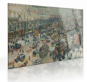 Sklenený obraz - Camille Pissarro, Boulevard des Italiens, Morning, Sunlight, reprodukcia (70x50 cm)