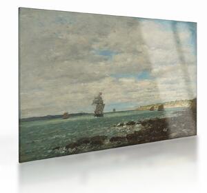 Sklenený obraz - Eugène Boudin, Coast of Brittany, reprodukcia (70x50 cm)