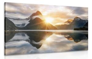 Obraz krásny východ slnka na Novom Zélande - 60x40