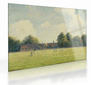 Sklenený obraz - Camille Pissarro, Hampton Court Green, reprodukcia (70x50 cm)