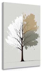 Obraz trojfarebný minimalistický strom - 50x100