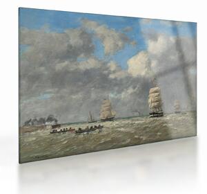 Sklenený obraz - Eugène Boudin, Le Havre, reprodukcia (70x50 cm)