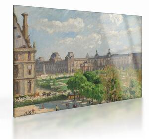 Sklenený obraz - Camille Pissarro, Place du Carrousel, Paris, reprodukcia (70x50 cm)