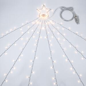 Solight LED řetěz s hvězdou na vánoční strom, výška 2,1m, 212 LED, IP44