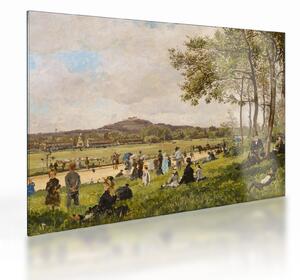 Sklenený obraz - French 19th Century, Race Course at Longchamps, reprodukcia (70x50 cm)