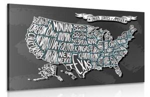 Obraz moderná mapa USA - 90x60