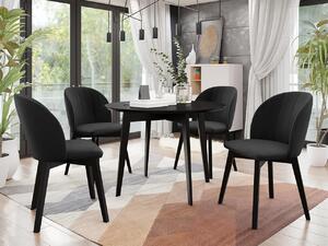 Mirjan24 Okrúhly stôl Botiler FI 100 so 4 stoličkami ST100 04, Farby: čierny, Potah: Magic Velvet 2219 5903211162107