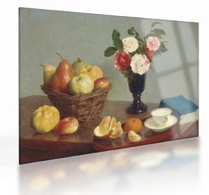 Sklenený obraz - Henri Fantin-Latour, Still Life, reprodukcia (70x50 cm)