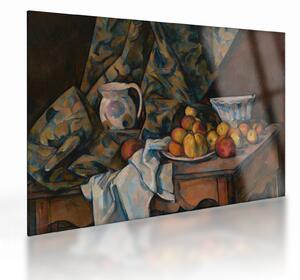 Sklenený obraz - Paul Cézanne, Still Life with Apples and Peaches, reprodukcia (70x50 cm)