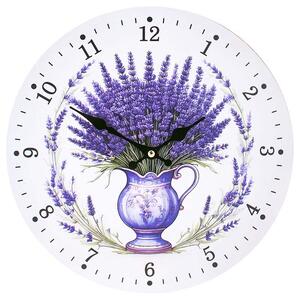 Hodiny na stenu Vintage Lavender 30cm (Nástenné hodiny retro, dekorácia na stenu, priemer 30cm)