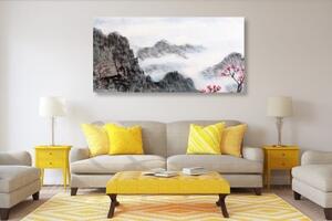 Obraz čínska krajina v hmle - 100x50