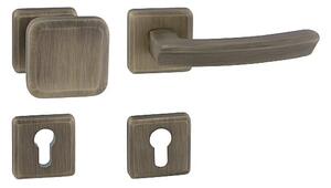 Spevnené kovanie MP QB SECUR / ARTE - HR (OGS - Bronz česaný matný), kľučka-kľučka, Otvor na cylidrickou vložku, MP OGS (bronz česaný mat)