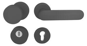 Bezpečnostné kovanie MP CUBO/NELA - R (BS - Čierna matná), koule/klika levá, PZ PLUS s otvorem pro vložku, MP BS (čierna mat)
