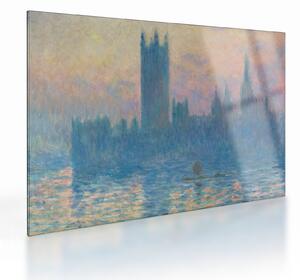 Sklenený obraz - Claude Monet, The Houses of Parliament, Sunset, reprodukcia (70x50 cm)