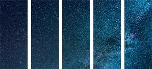5-dielny obraz nádherná mliečna dráha medzi hviezdami - 100x50