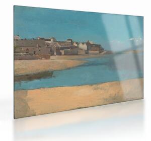 Sklenený obraz - Odilon Redon, Village by the Sea in Brittany, reprodukcia (70x50 cm)