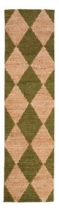 Zelený/v prírodnej farbe ručne tkaný behúň s prímesou juty 60x230 cm Effie Diamond – Flair Rugs