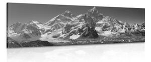 Obraz nádherný vrchol hory v čiernobielom prevedení - 150x50