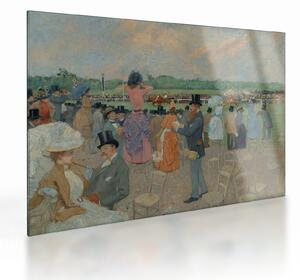 Sklenený obraz - Jean-Louis Forain, The Races at Longchamp, reprodukcia (70x50 cm)