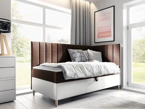 Mirjan24 Kontinentálna posteľ Junior Kamire 3, Strana: pravá, Rozmer postele: 80x200, Dostupné poťahy: ekokoža Soft 017 (biela) + Fresh 04 5903211204418