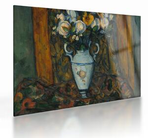 Sklenený obraz - Paul Cézanne, Vase of Flowers, reprodukcia (70x50 cm)