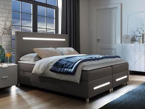Mirjan24 Kontinentálna posteľ Trunida LED, Rozmer postele: 140x200, Dostupné poťahy: ekokoža Soft 029 (sivá) 5903211191312