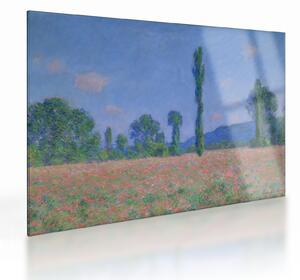 Sklenený obraz - Claude Monet, Poppy Field (Giverny), reprodukcia (70x50 cm)