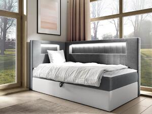 Mirjan24 Kontinentálna jednolôžková posteľ Junior Ribezo 3, Strana: ľavá, Rozmer postele: 80x200, Dostupné poťahy: ekokoža Soft 017 (biela) + Fresh 14 5903211194191