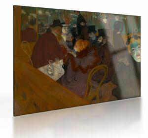 Sklenený obraz - Henri de Toulouse-Lautrec, At the Moulin Rouge, reprodukcia (70x50 cm)