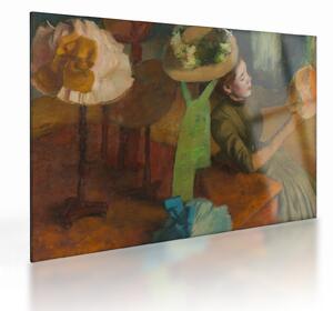 Sklenený obraz - Edgar Degas, The Millinery Shop, reprodukcia (70x50 cm)