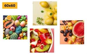 Set obrazov šťavnaté ovocie - 4x 40x40