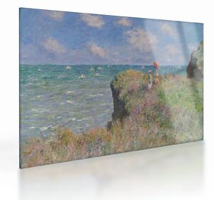 Sklenený obraz - Claude Monet, Cliff Walk at Pourville, reprodukcia (70x50 cm)
