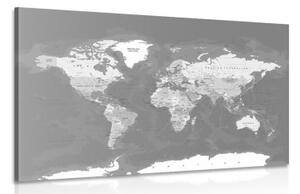 Obraz štýlová vintage čiernobiela mapa sveta - 90x60