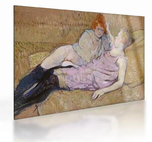 Sklenený obraz - Henri de Toulouse-Lautrec, The Sofa, reprodukcia (70x50 cm)