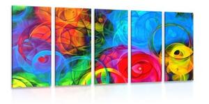 5-dielny obraz abstrakcia plná farieb - 100x50