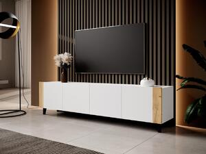 Mirjan24 TV skrinka Ezrunis, Farby: biela/biela + dub craft 5903211210488