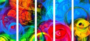 5-dielny obraz abstrakcia plná farieb - 100x50