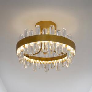 By Rydéns Stropné LED svetlo Triumph od Rydens, mosadz, číre, Ø 50 cm, Mosadz / zlato, Obývacia izba / jedáleň, Sklo, Moderný, Závesné svietidlo