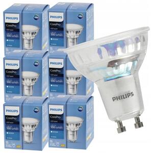 6x LED žiarovka GU10 4,9W 550lm 4000k neutrálna biela