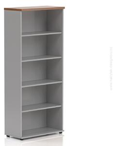 NABYTOK-DIZAJNOVY.SK - Kancelársky regál KOMFORT, 80×38,5×183,5 cm, bez dverí, orech/sivá – S580 19