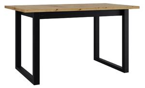 Mirjan24 Jedálenský stôl Elarno 92 x 160/240 III L, Morenie: dub artisan L, Farby nožičiek: čierne kovové 5903211275838