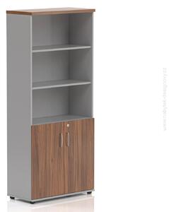 NABYTOK-DIZAJNOVY.SK - S582 19 - Kancelárska skriňa Komfort, 80x38,5x183,5 cm, dvere 2/5, orech/sivá