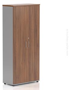 NABYTOK-DIZAJNOVY.SK - S585 19 - Kancelárska skriňa Komfort, 80x38,5x183,5 cm, dvere 5/5, orech/sivá